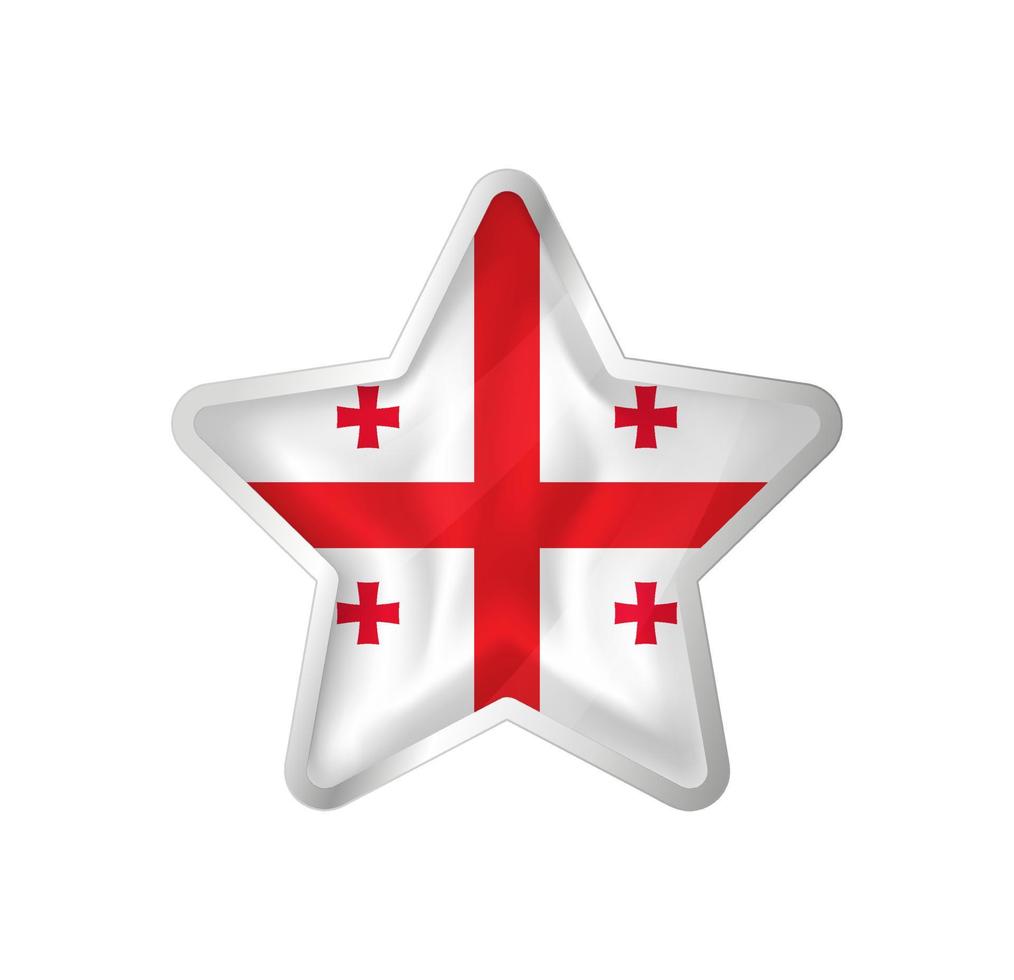 Georgia flag in star. Button star and flag template. Easy editing and vector in groups. National flag vector illustration on white background.