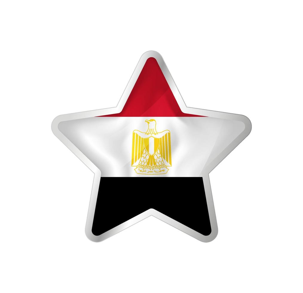 Egypt flag in star. Button star and flag template. Easy editing and vector in groups. National flag vector illustration on white background.