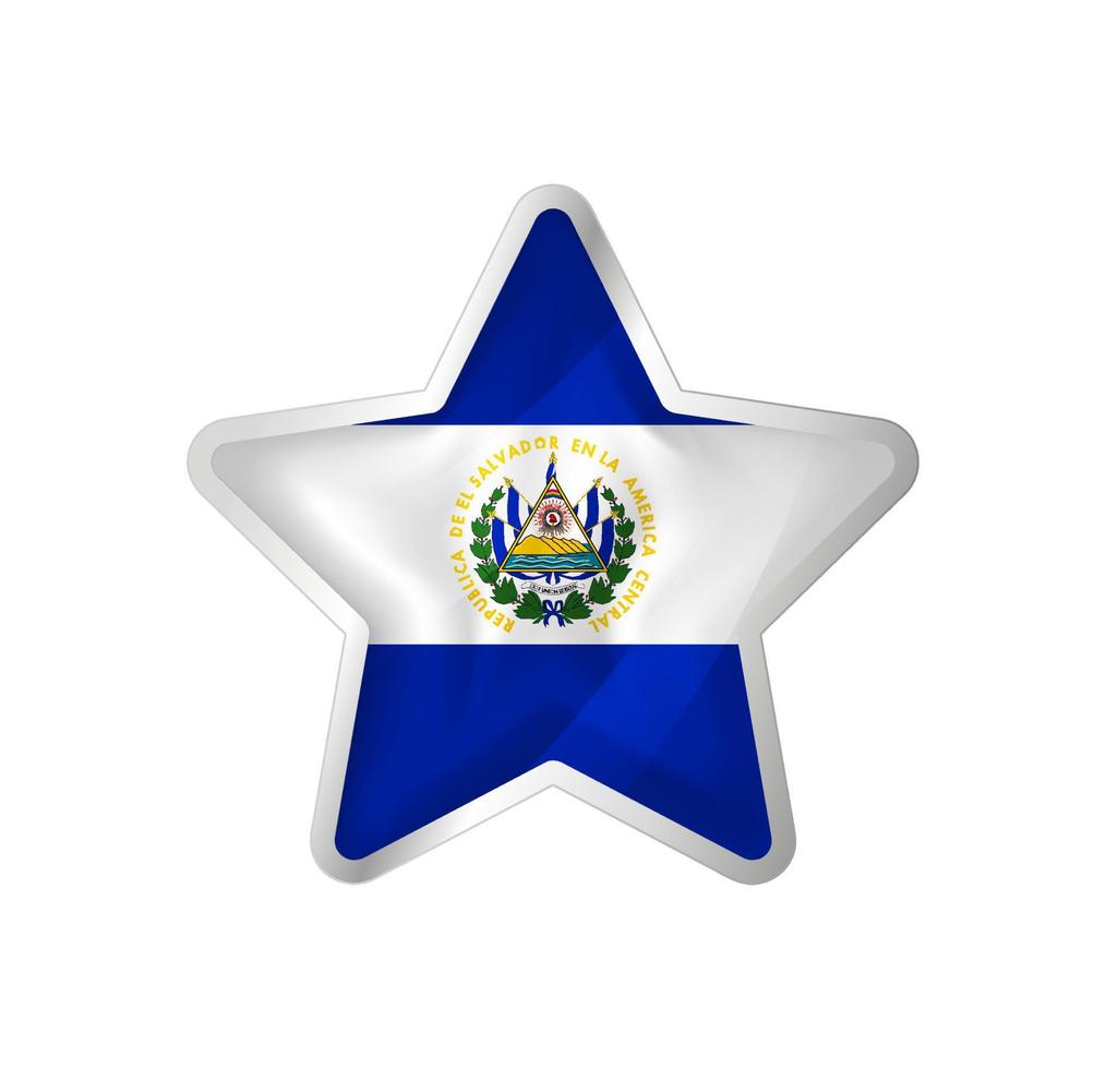 El Salvador flag in star. Button star and flag template. Easy editing and vector in groups. National flag vector illustration on white background.
