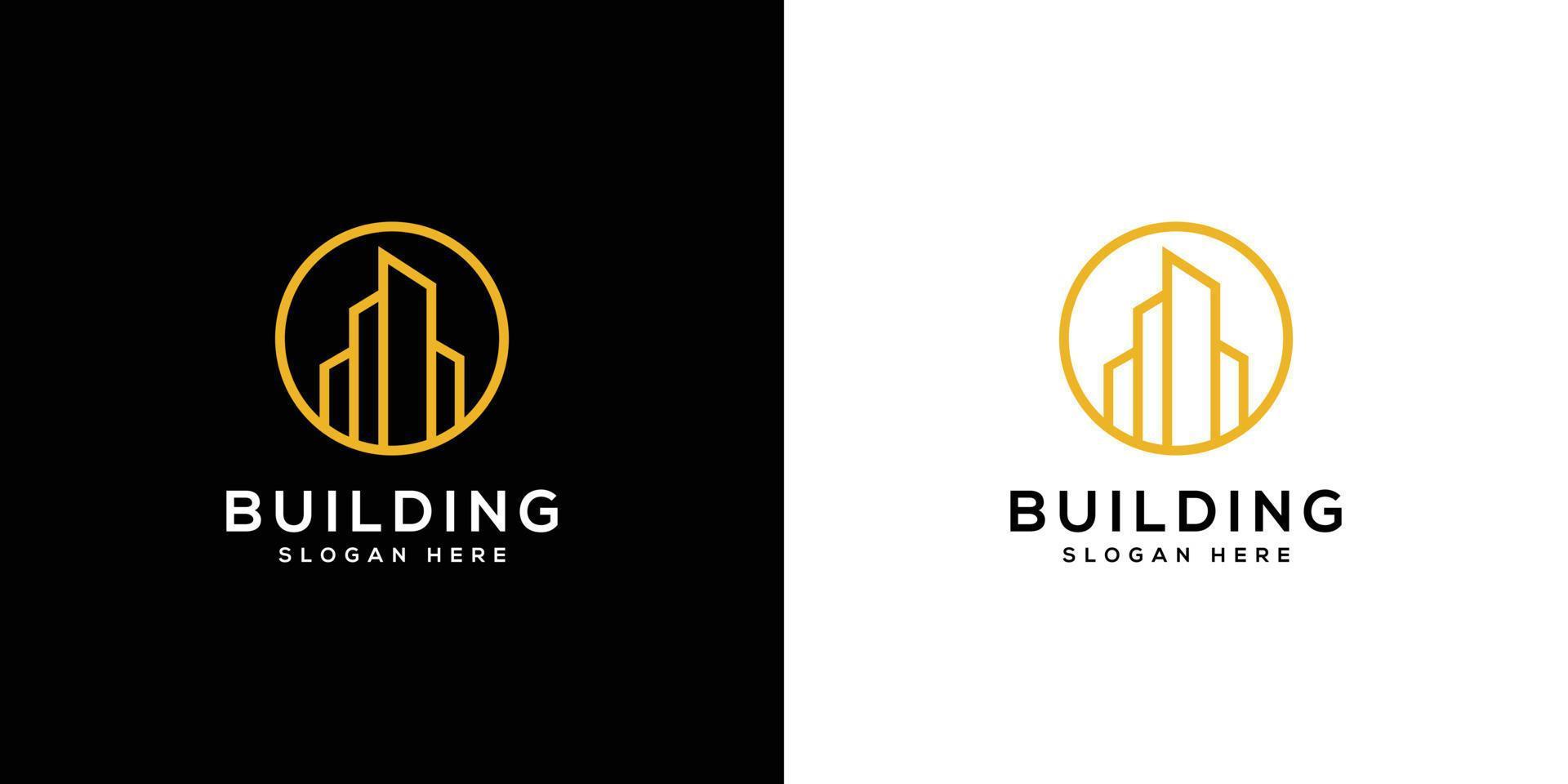 Buildings real estate logo vector