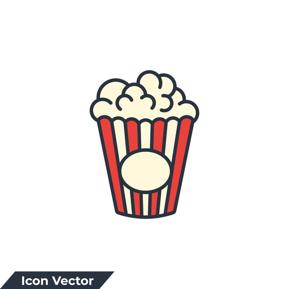 popcorn icon logo vector illustration. popcorn symbol template for