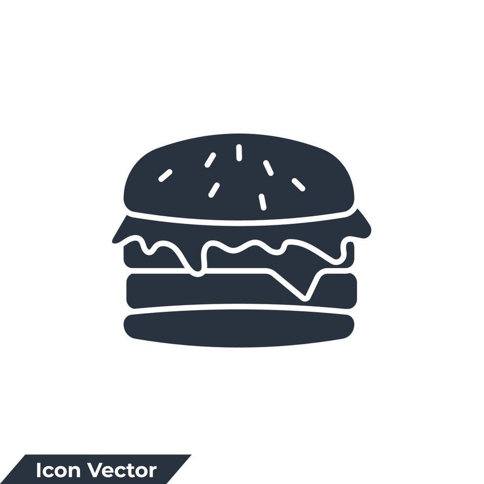 burger icon logo vector illustration. hamburger symbol template for graphic and web design collection