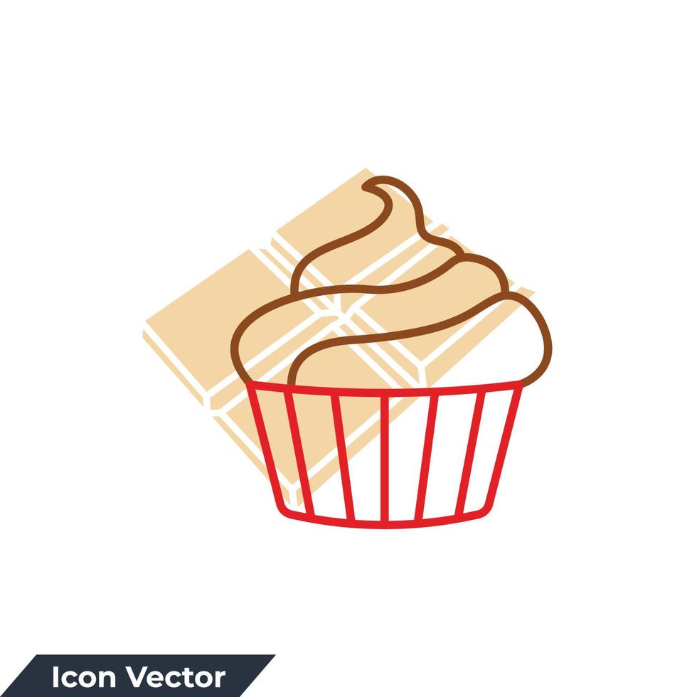 ilustración vectorial del logotipo del icono de la magdalena. plantilla de símbolo de comida de cupcake para la colección de diseño gráfico y web vector