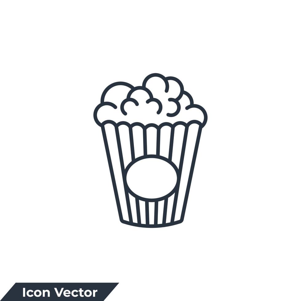 popcorn icon logo vector illustration. popcorn symbol template for graphic and web design collection