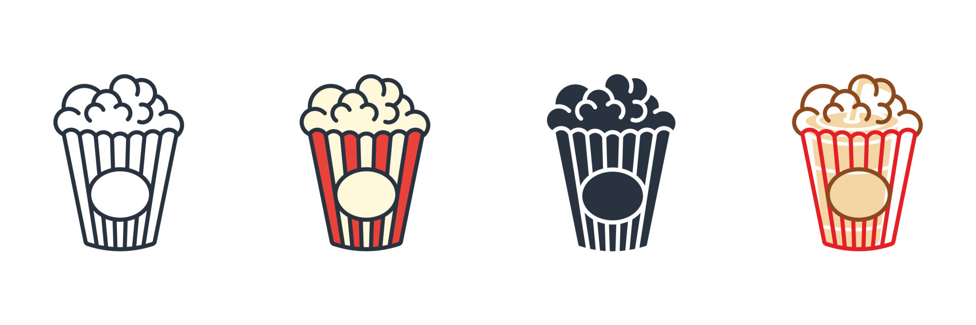 popcorn icon logo vector illustration. popcorn symbol template for graphic and web design