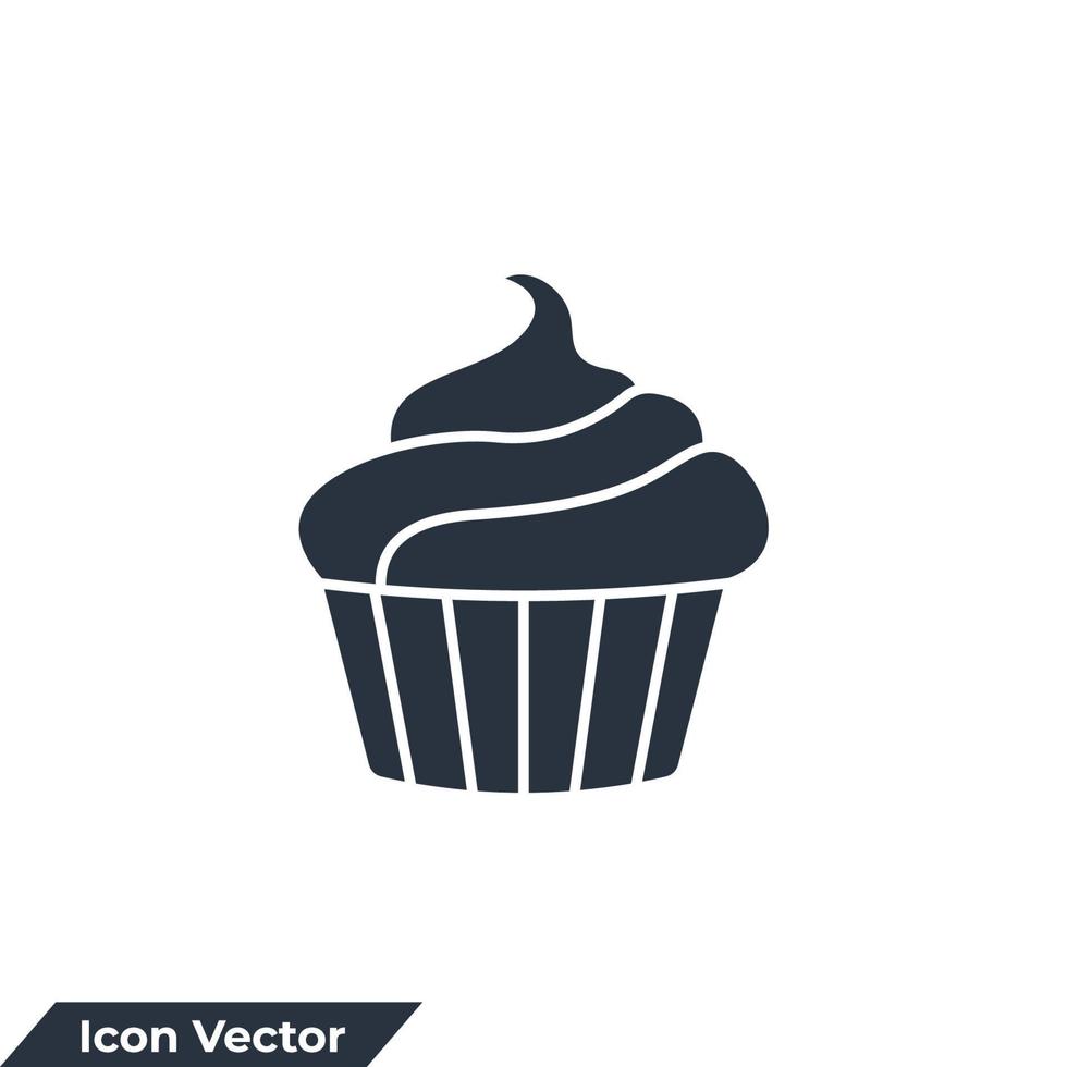 ilustración vectorial del logotipo del icono de la magdalena. plantilla de símbolo de comida de cupcake para la colección de diseño gráfico y web vector