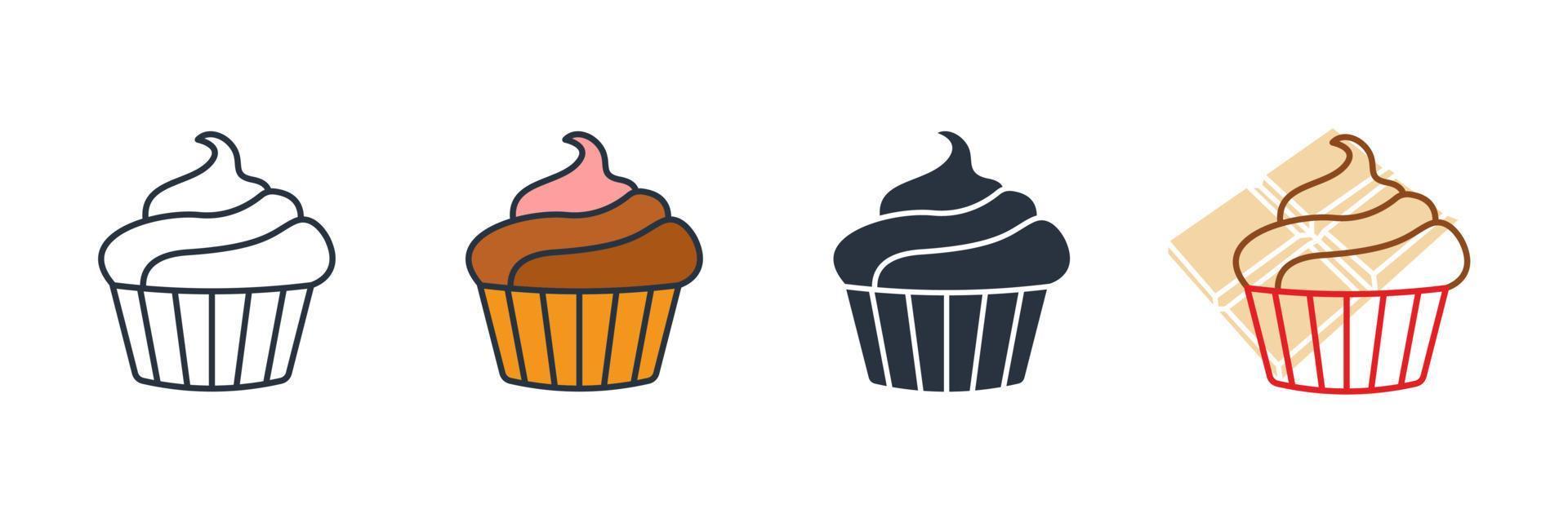 ilustración vectorial del logotipo del icono de la magdalena. plantilla de símbolo de comida de cupcake para la colección de diseño gráfico y web vector