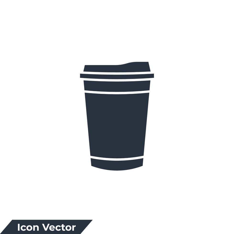 Coffee Cup cone icon logo vector illustration. Disposable cup symbol