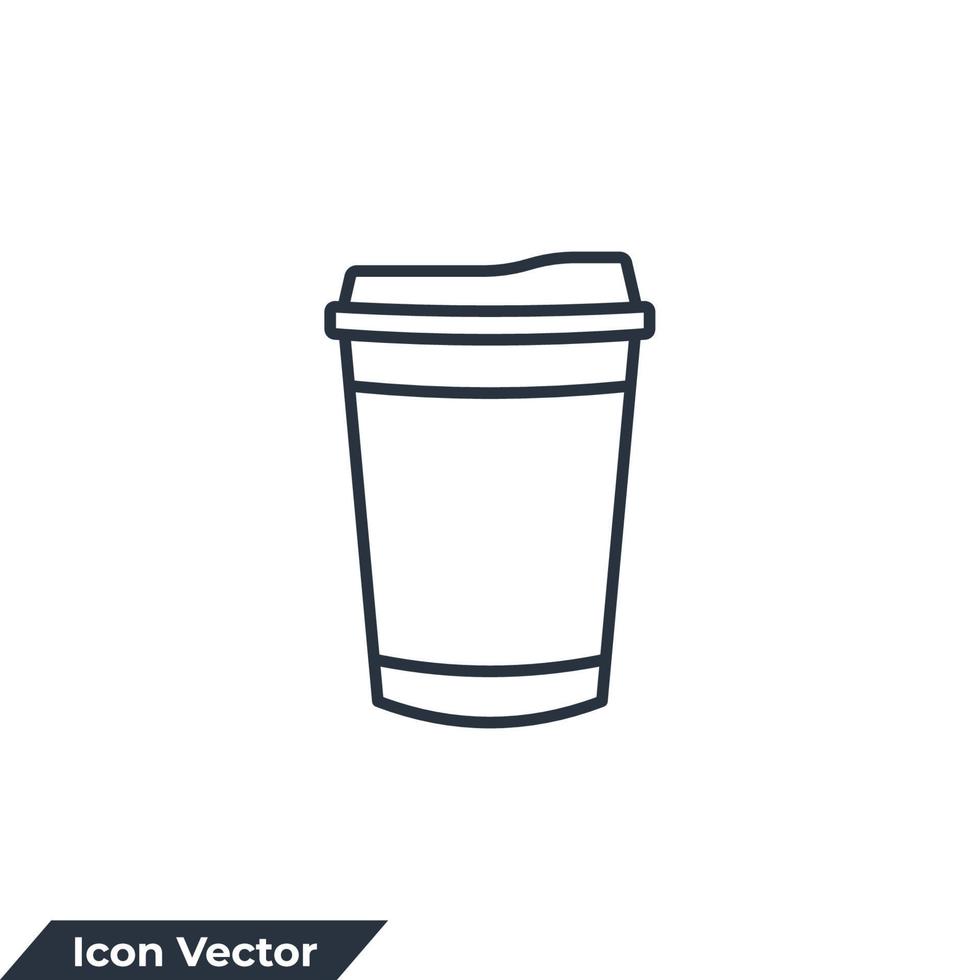 Ilustración de vector de logotipo de icono de cono de taza de café. plantilla de símbolo de taza desechable para la colección de diseño gráfico y web