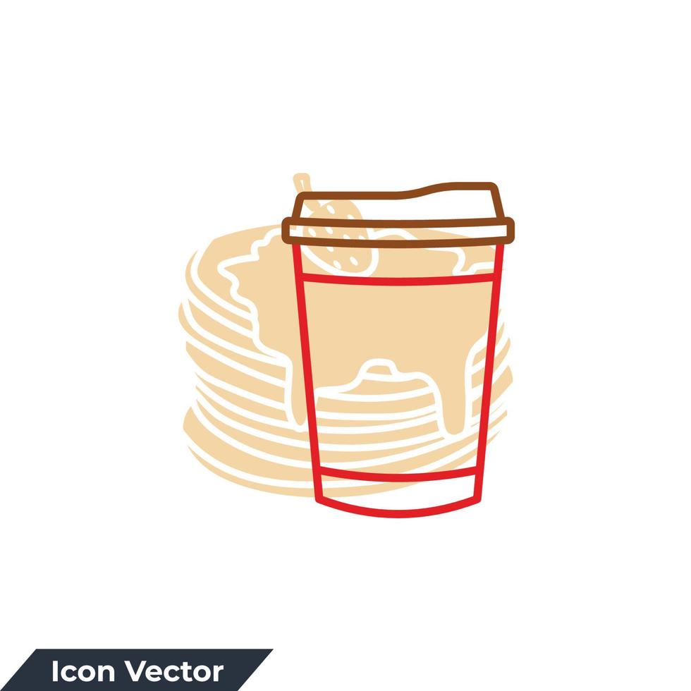 Ilustración de vector de logotipo de icono de cono de taza de café. plantilla de símbolo de taza desechable para la colección de diseño gráfico y web