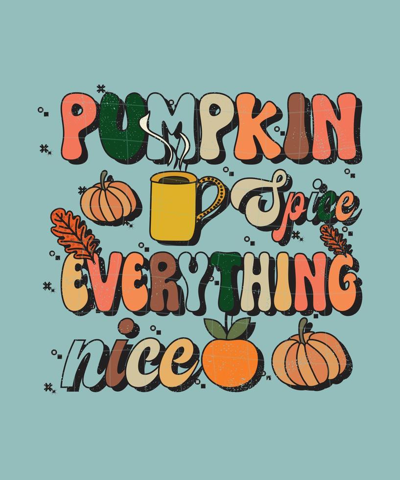 groovy fall and autumn lettering, fall and autumn isolated hand drawn groovy typography vintage t-shirt design, vintage style t-shirt design, retro print design, groovy style motivational Quotes vector