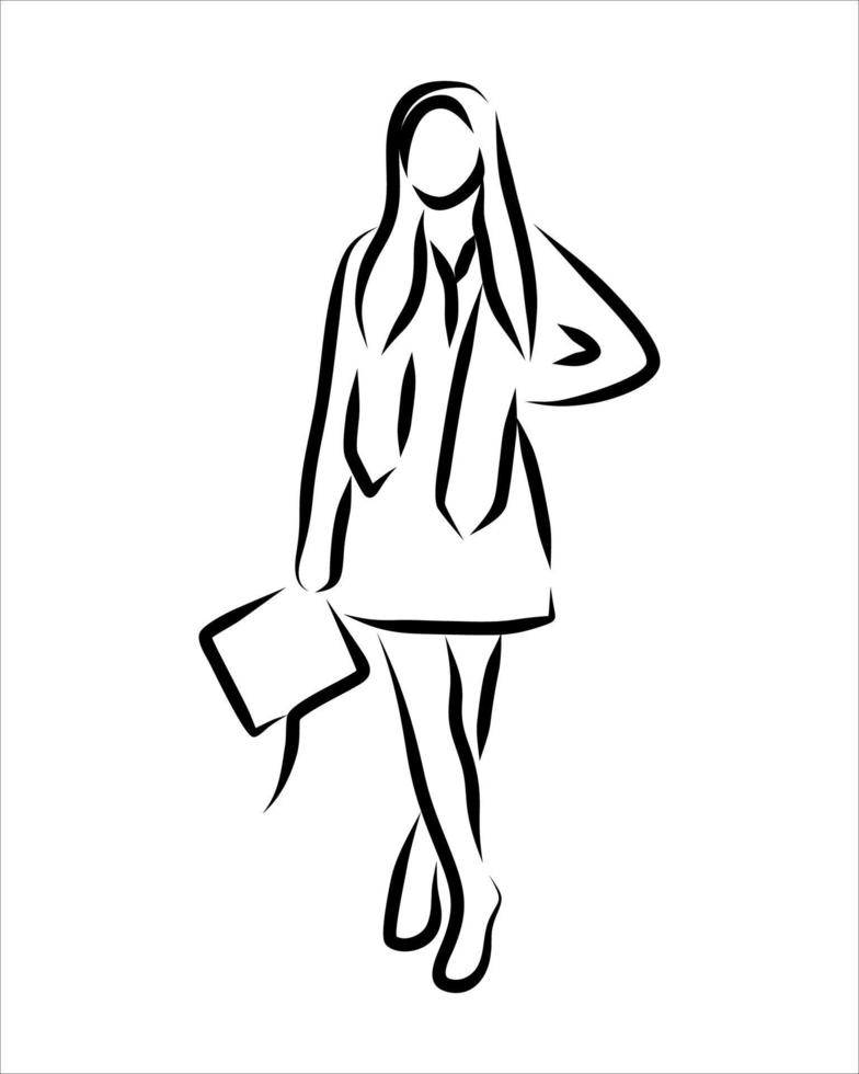 Line drawing of graduation vector