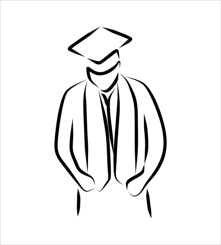 dibujo lineal de graduación vector