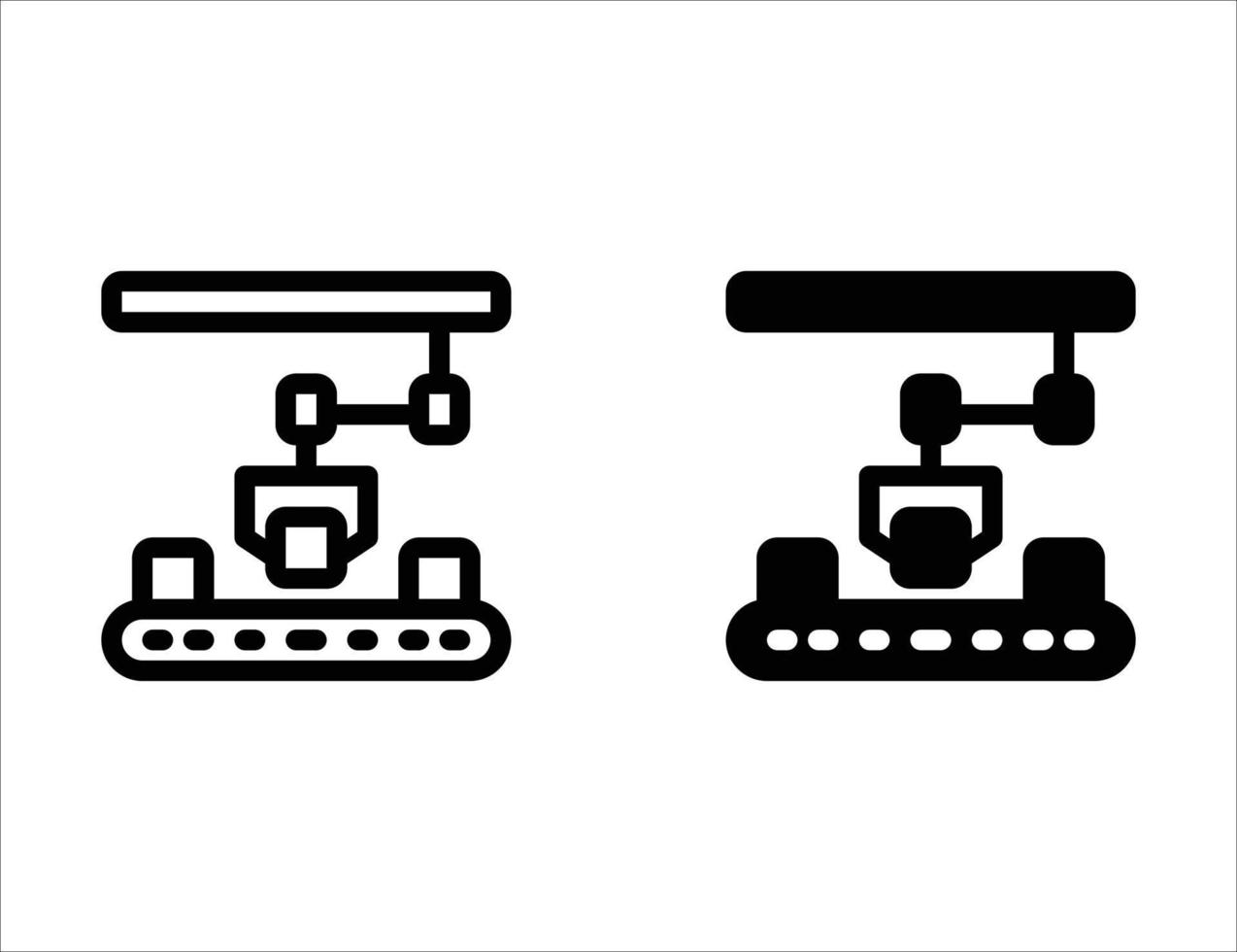 crane icon. outline icon and solid icon vector