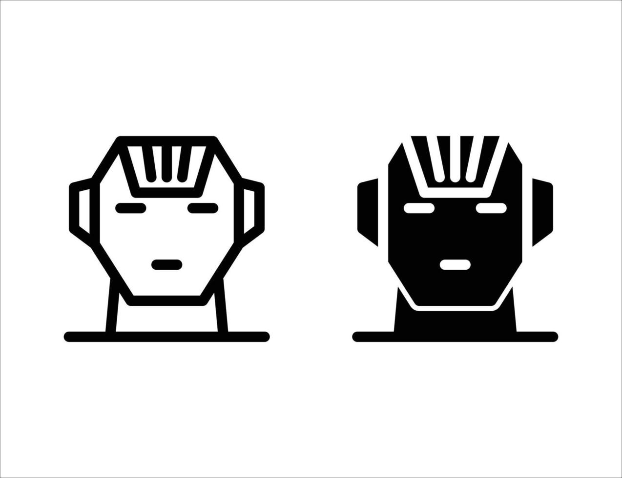 robot icon. outline icon and solid icon vector