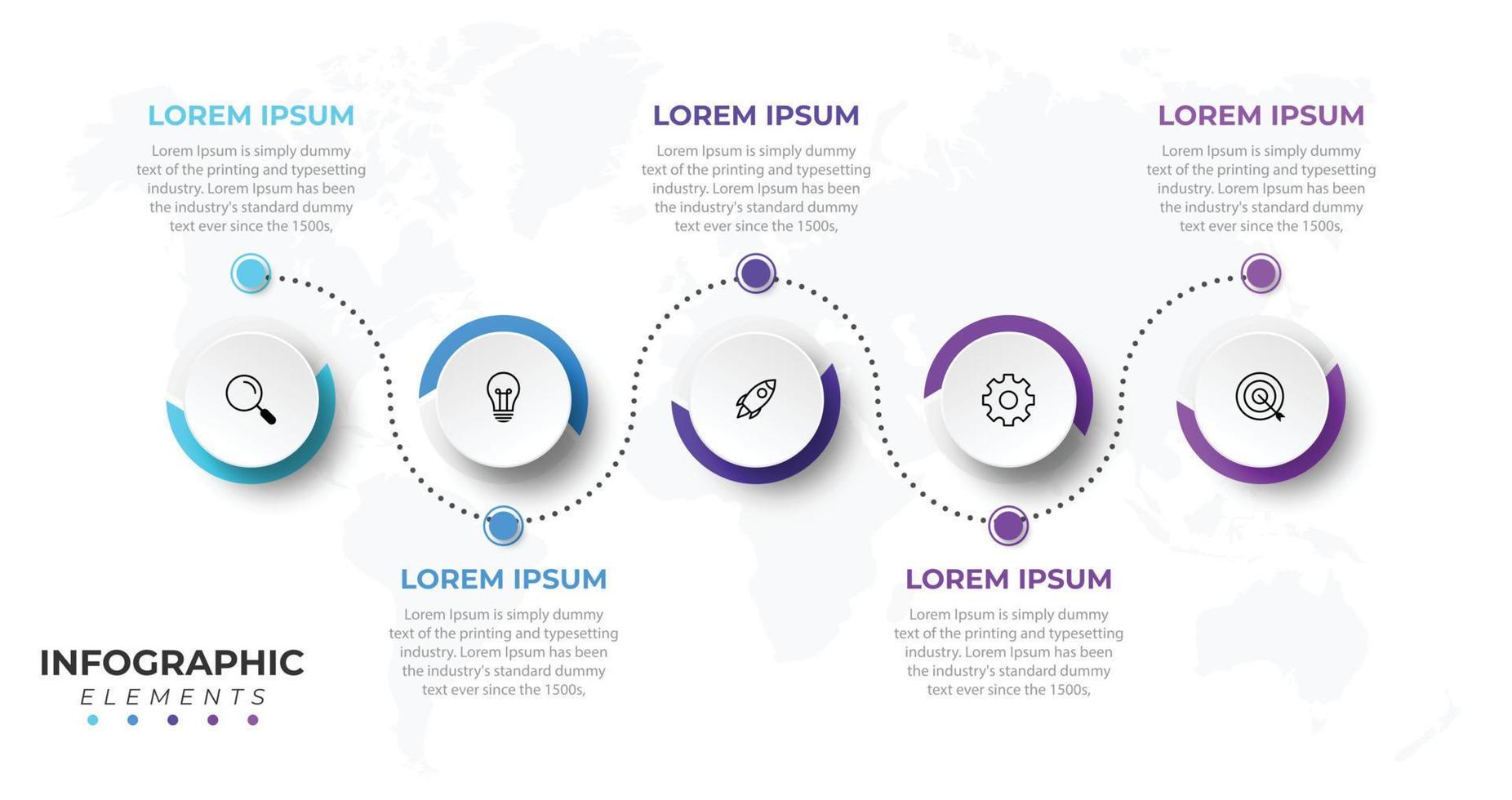 diseño de plantilla de infografía de pasos de línea de tiempo circular vector