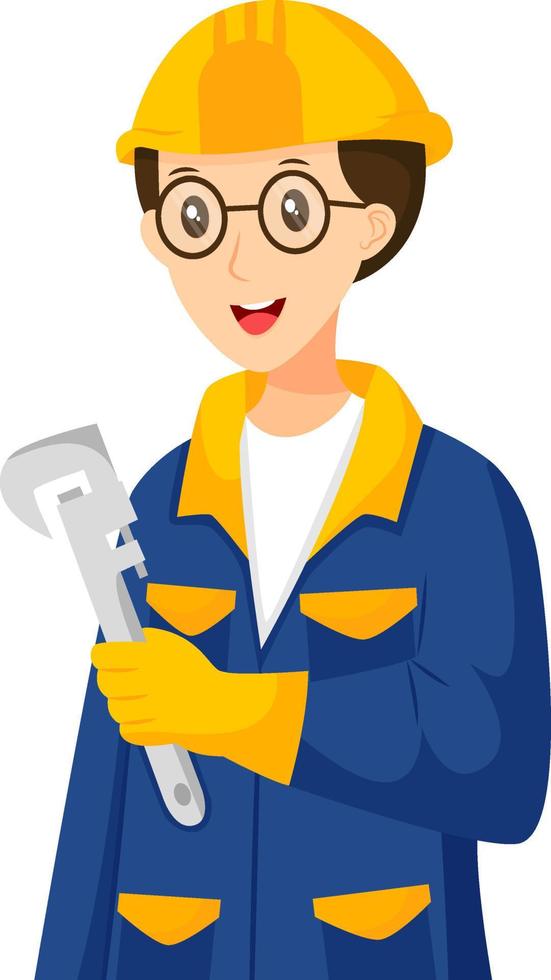 Mechanic Profession Character Design Illustration vector