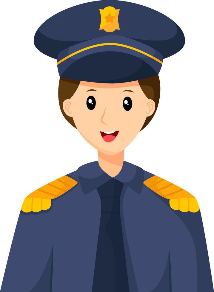 ilustración de diseño de personajes de profesión policial vector