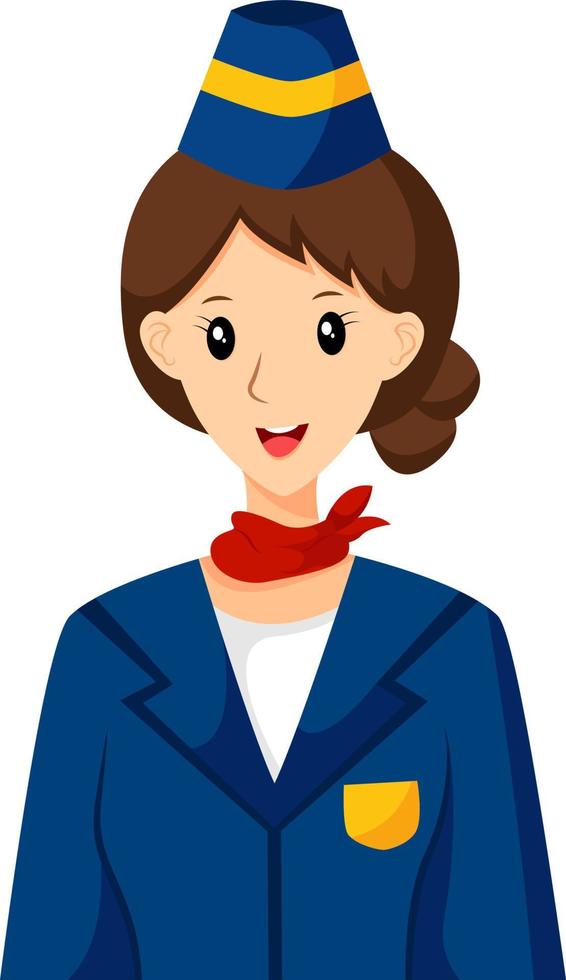 Air Hostess Profession Character Design Illustration vector