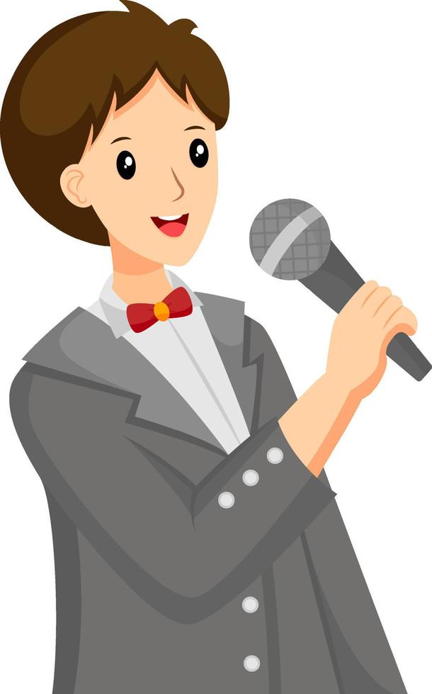 Singer Profession Character Design Illustration vector