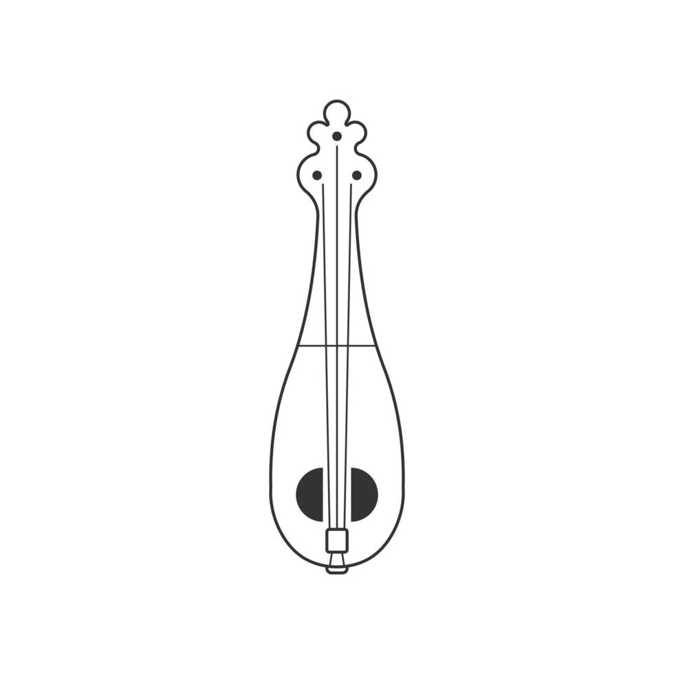 Lijerica flat black and white icon. Isolated Vector String ill.