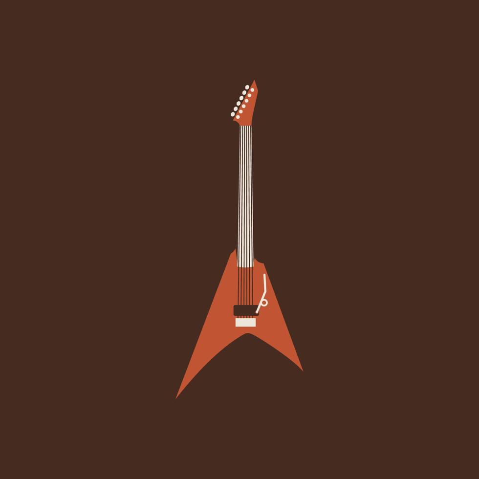 icono de guitarra retro. cadena vectorial aislada enferma. vector