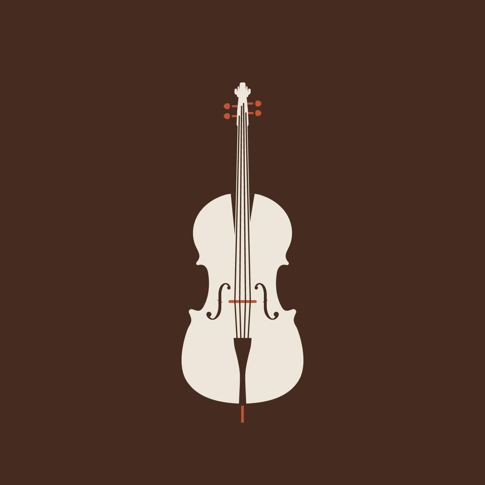 Classical cello icon. Isolated Vector String ill.