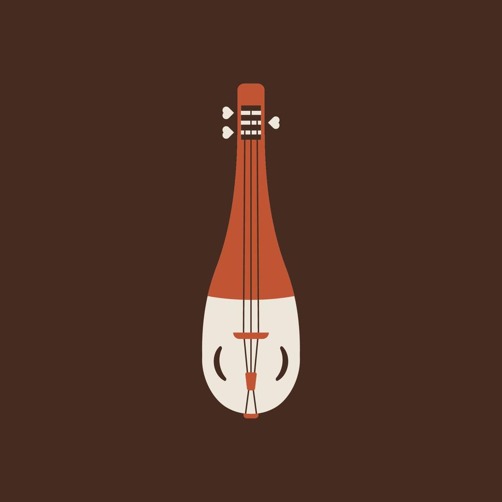 Rebec flat vector icon. Folk music instrument