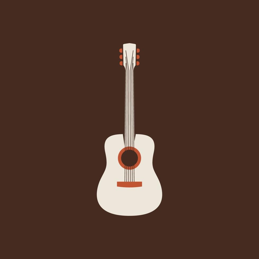 Acoustic guitar icon. Isolated Vector String ill.