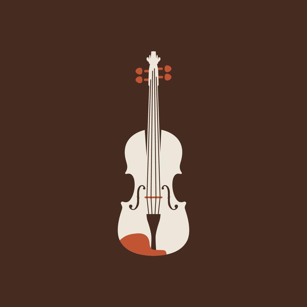 icono de violín clásico. cadena vectorial aislada enferma. vector