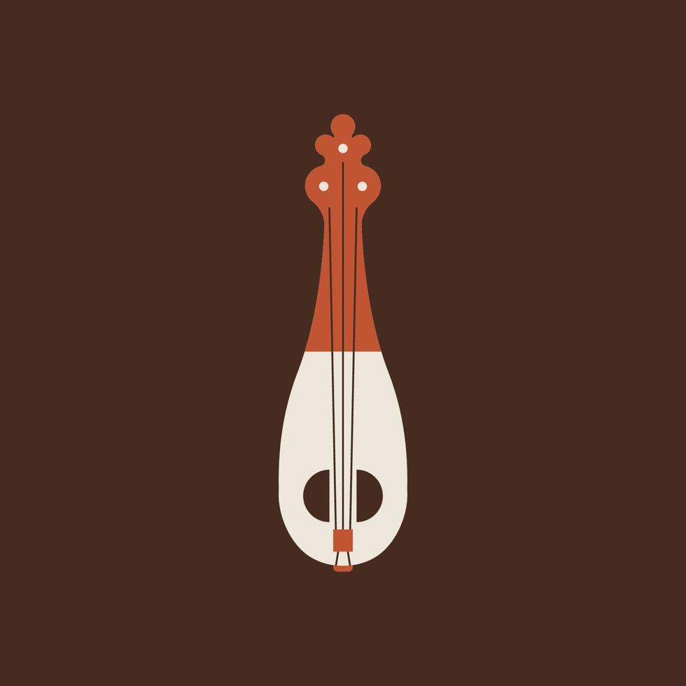 Lijerica flat vector icon. Folk music instrument