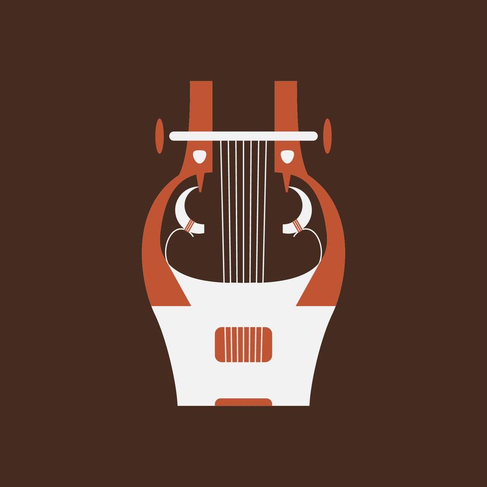 Cithara flat vector icon. Folk music instrument