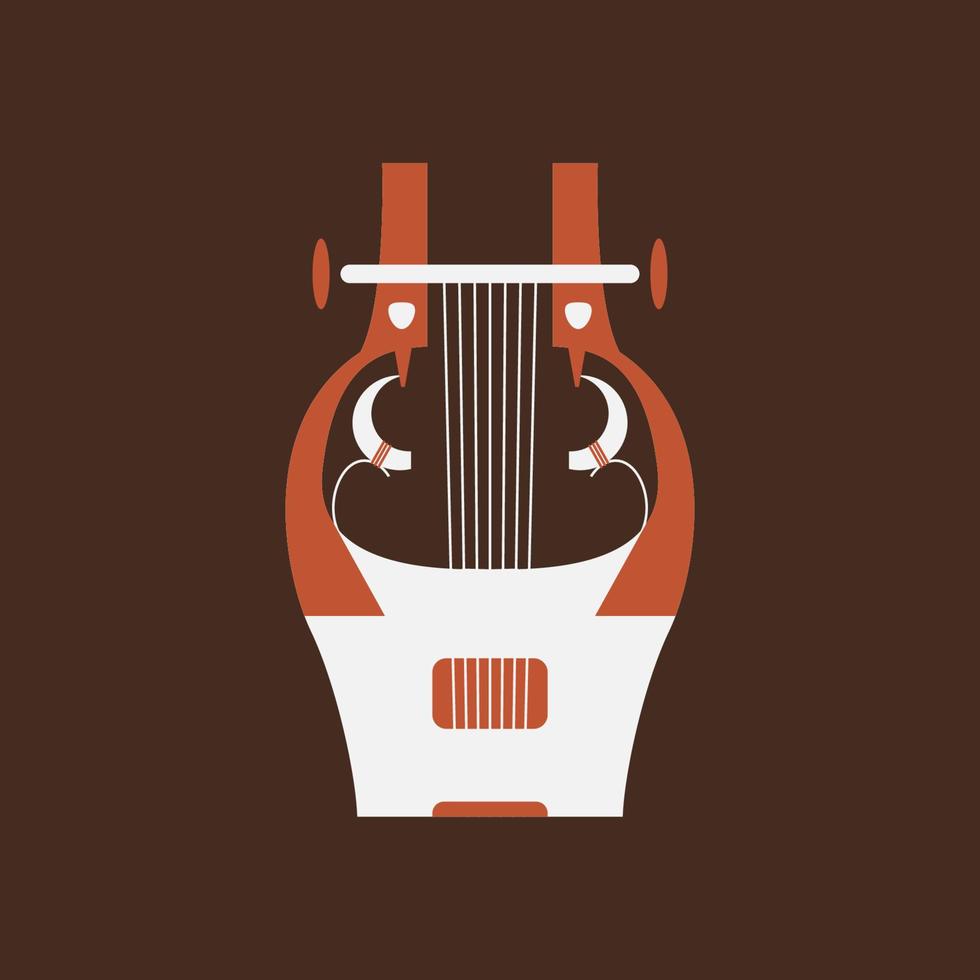 Cithara flat vector icon. Folk music instrument