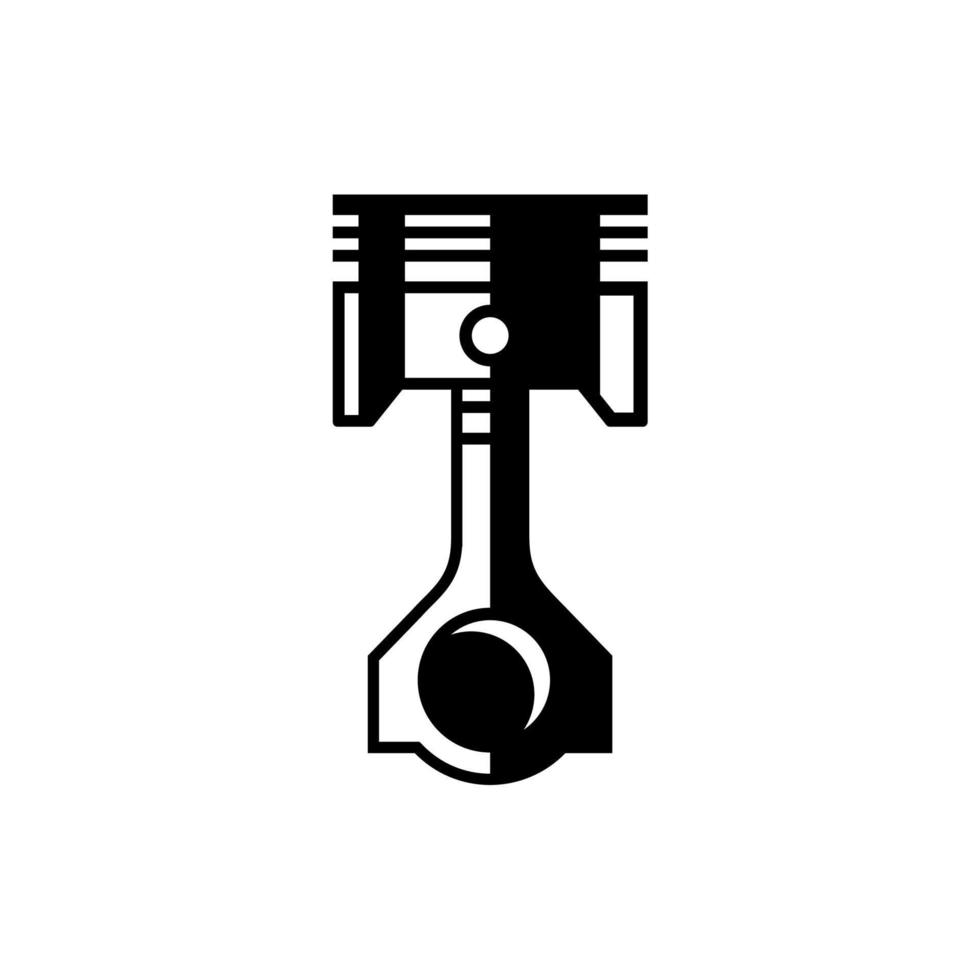 vector de pistón de motor de motocicleta sobre fondo blanco. silueta de pistón automotriz