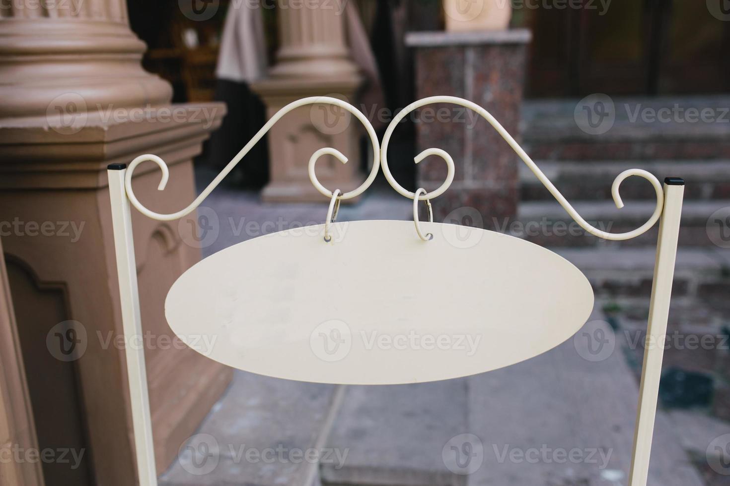 empty white wedding plate inscription photo