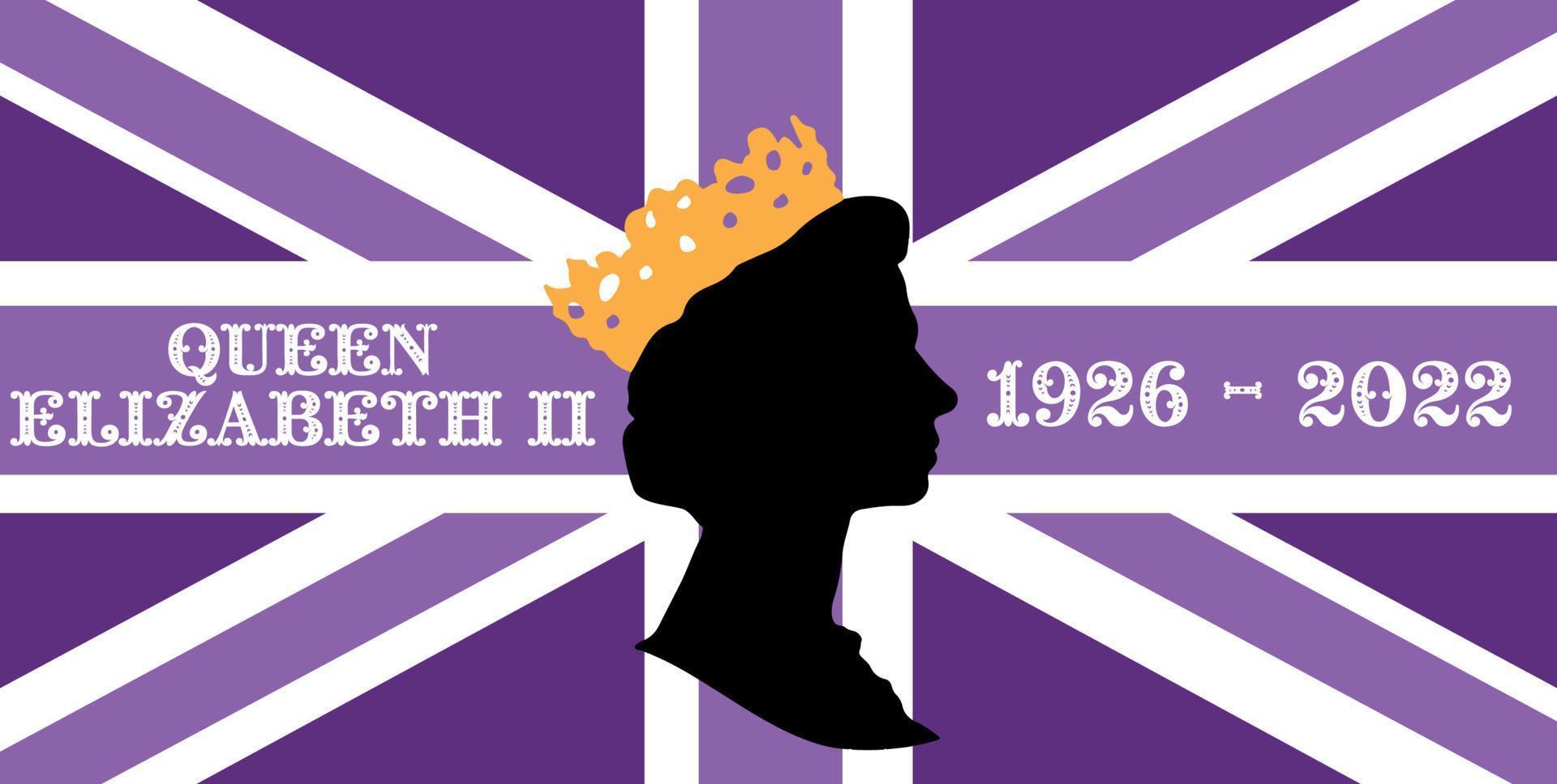 Queen Elizabeth II died 1926 - 2022 A tragic event, the end of an era. London, England vector