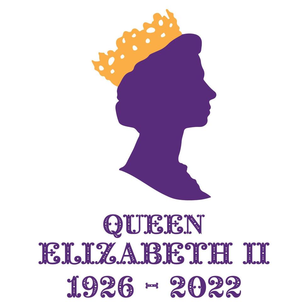 la reina isabel ii murió 1926 - 2022 un evento trágico, el fin de una era. Londres, Inglaterra vector