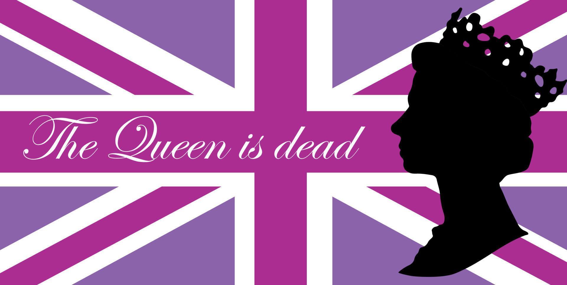 Queen Elizabeth II died 1926 - 2022 A tragic event, the end of an era. London, England vector