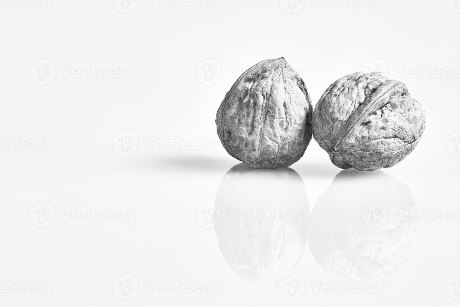 Two walnuts of reflection photo