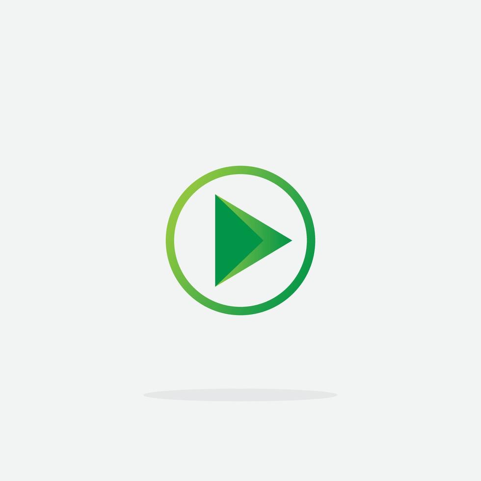 Play button icon with circle frame in trendy style isolated on grey background. Play symbol for your web site design, logo, app, UI. Vector illustration