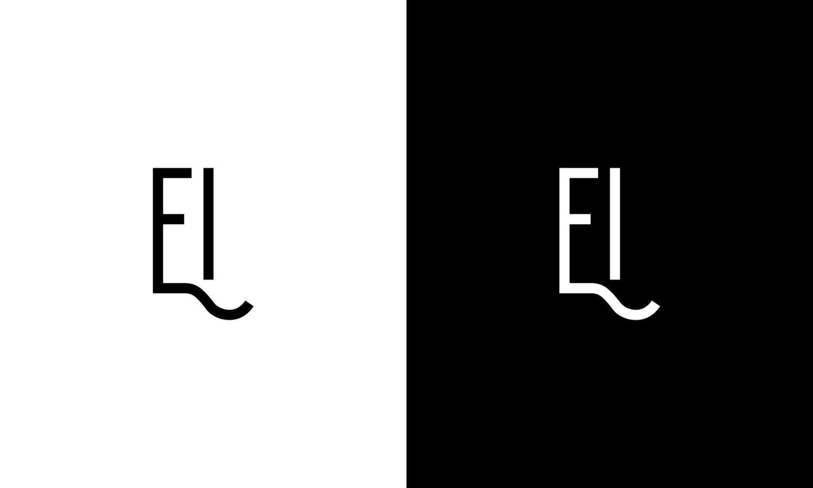EI logo design. Letter EI logo design. EI logo icon design in black and white colors free vector template.