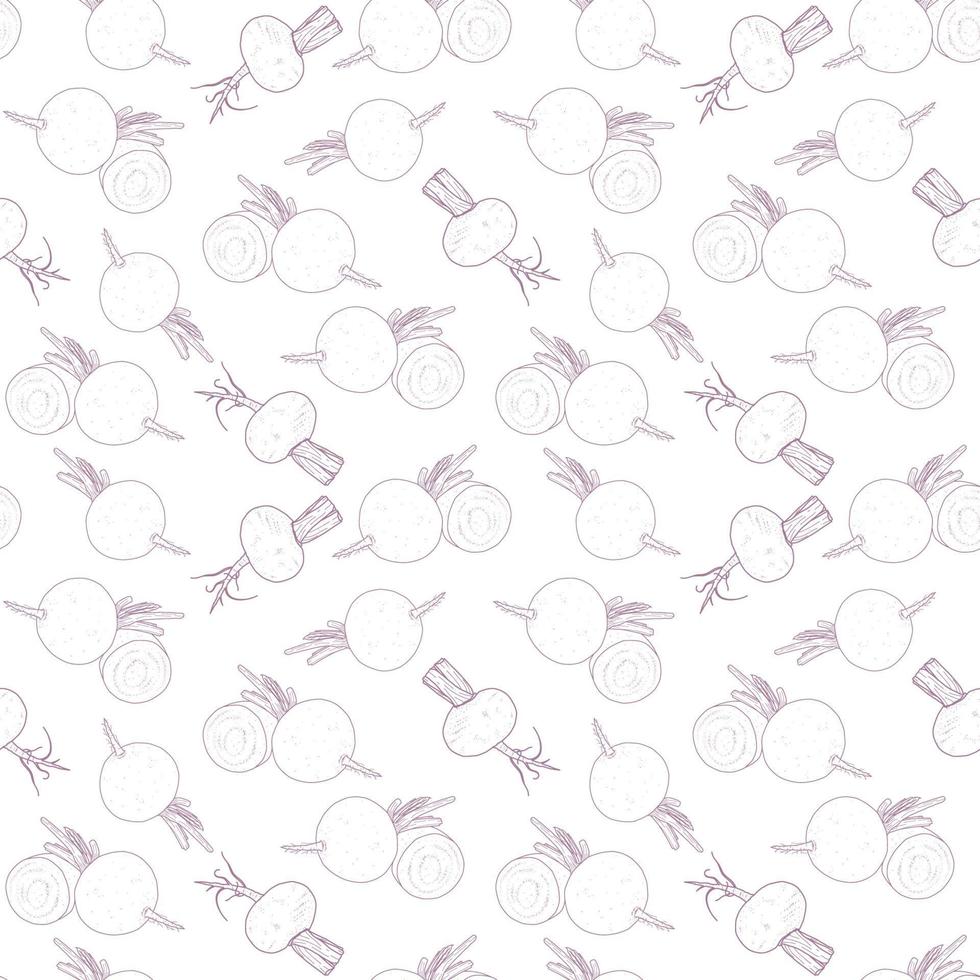 Hand Drawn Beets Background Pattern Design vector