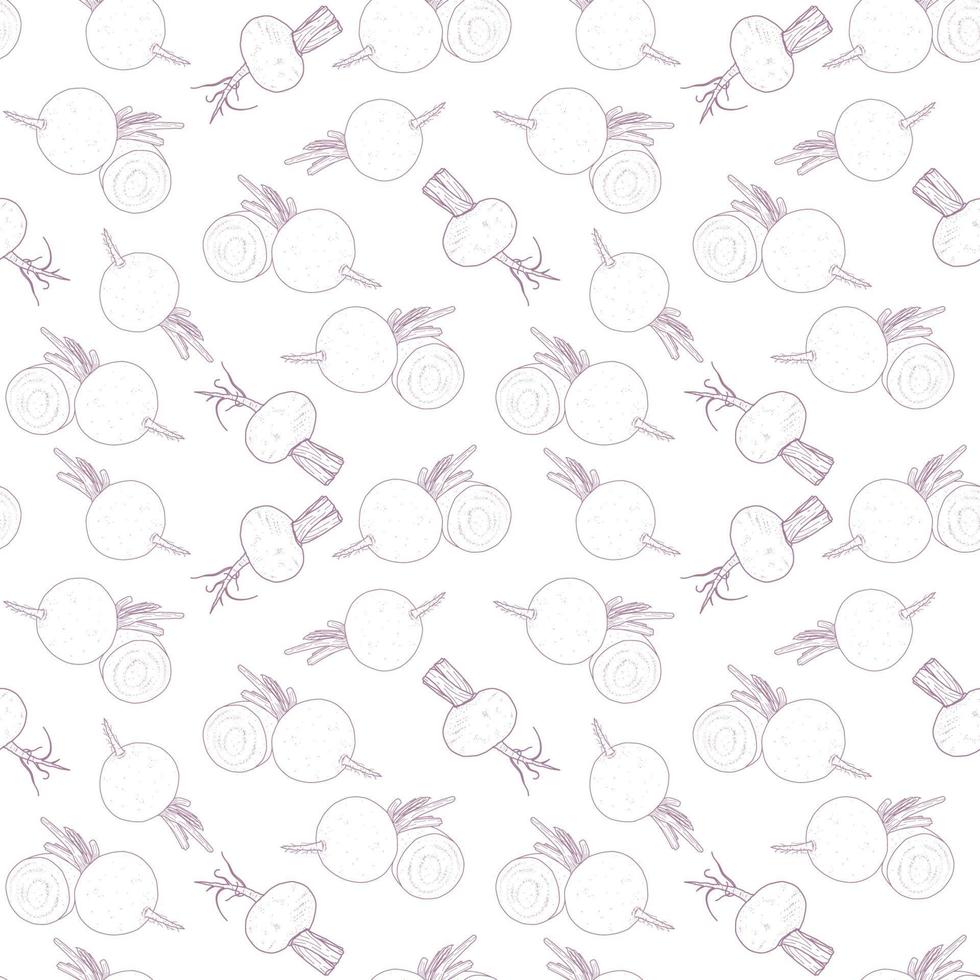 Hand Drawn Beets Background Pattern Design vector