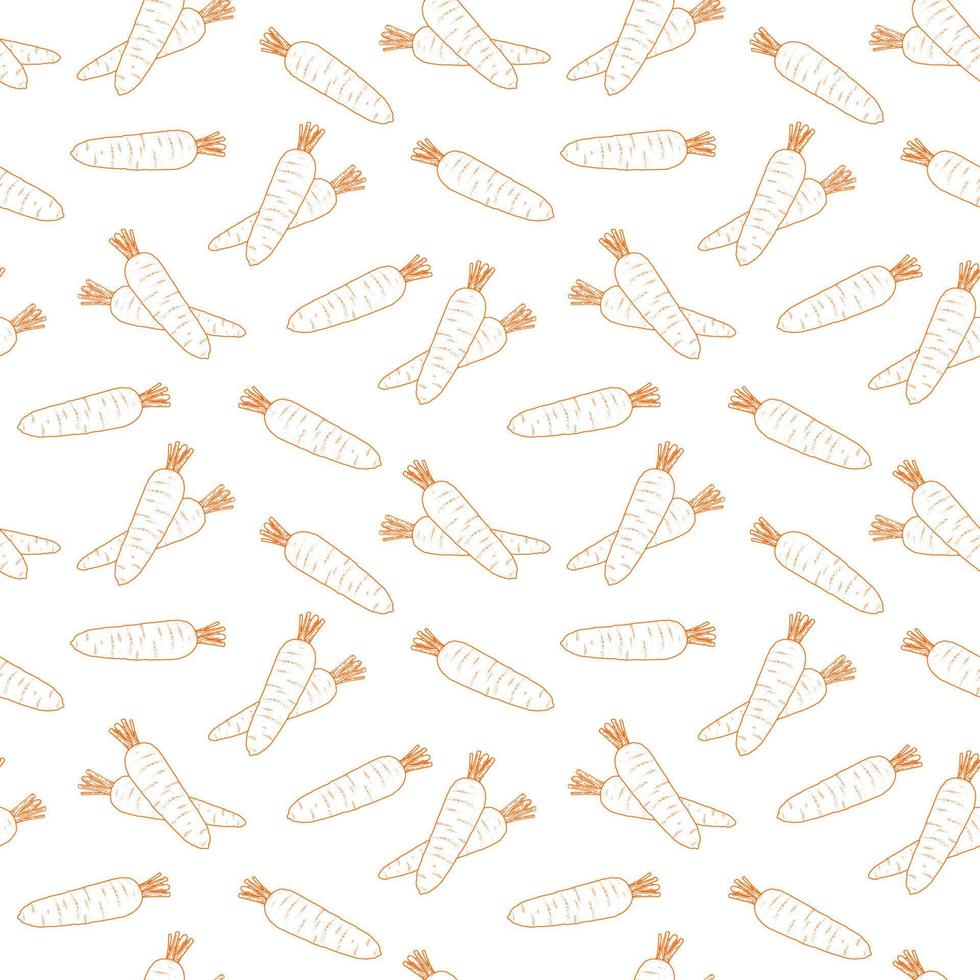 Hand Drawn Carrot Background Pattern Design vector