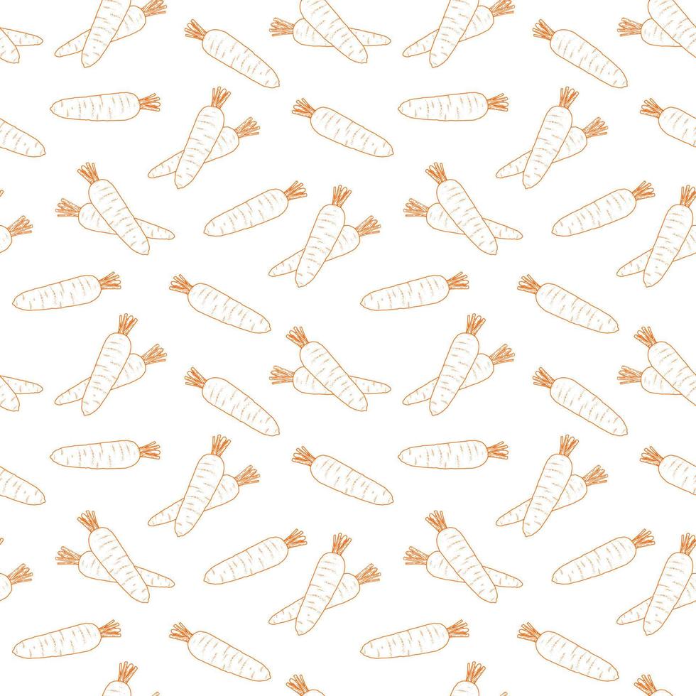 Hand Drawn Carrot Background Pattern Design vector