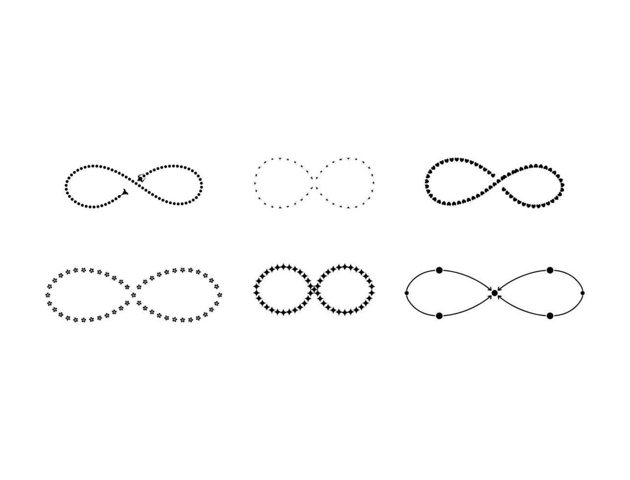 Set of Infinity Decoration Illustrations on White Background vector