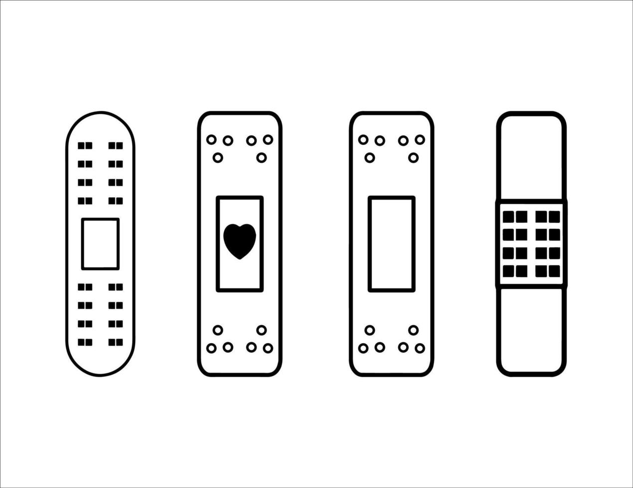 Illustrations of Medical Emergency Plaster Collection vector