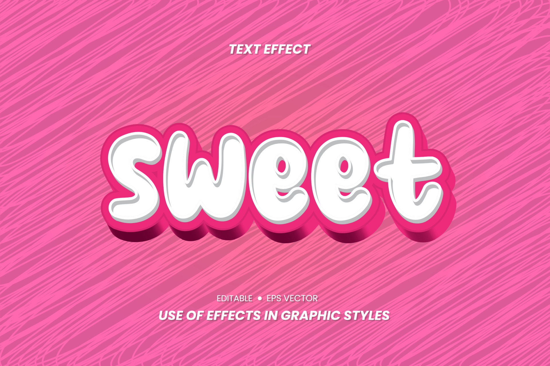 Sweet Text Effect with 3D Letters. 11519388 Vector Art at Vecteezy