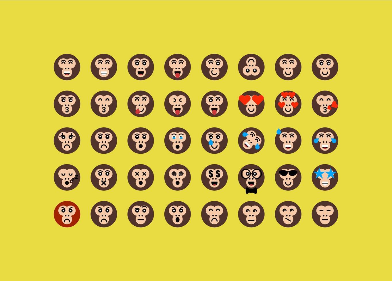 Monkey Emoticon Vector