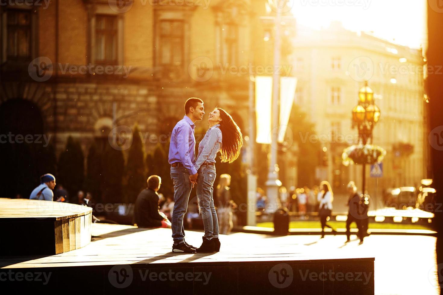 Couple have fun in the city photo